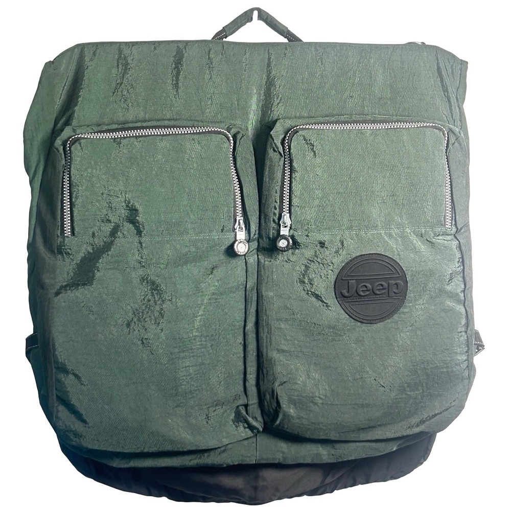 Jeep Garment Bag Travel Suit Carrier Forest Green Textured Nylon Folding Utility